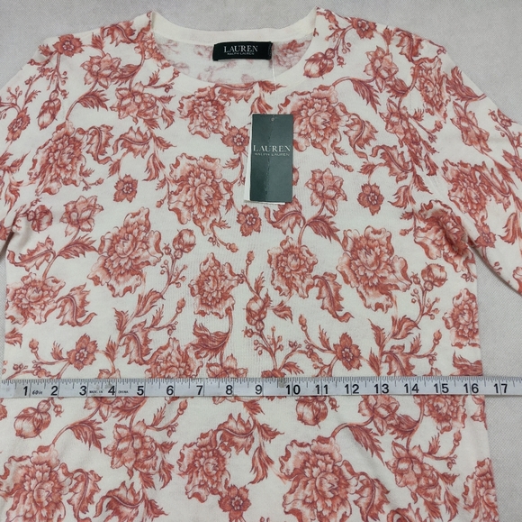 NWT Ralph Lauren Pale Cream Floral Sweater Size M - Picture 4 of 10